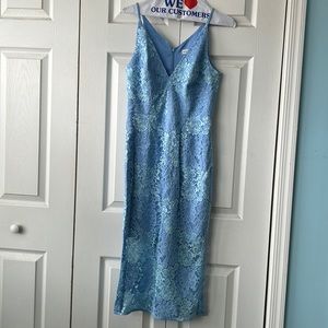 Light Blue Lacy Formfitting Dress by Dress The Population